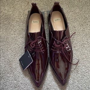 Zara burgundy shoes with ombré block heels!